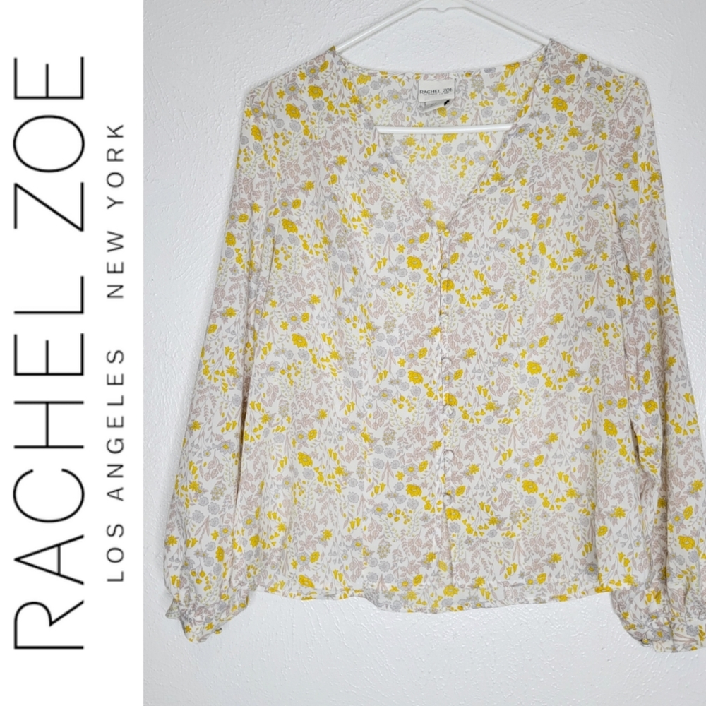 Rachel Zoe Floral Button Up Blouse Women's Size Small